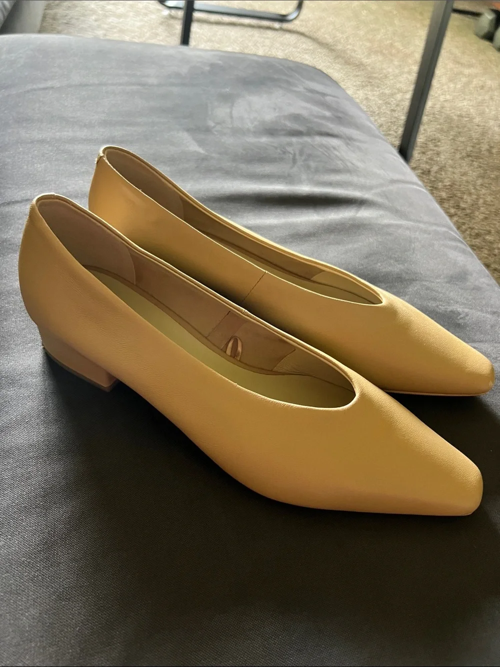 Yellow Pointed-Toe Women's Flats